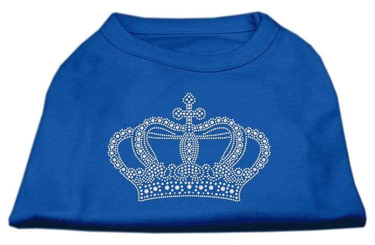 Rhinestone Crown Shirts Blue XS